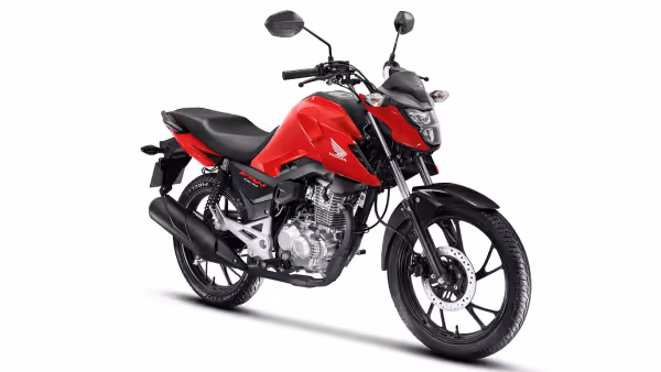 CG 160 Fan vermelha vista lateral dianteira direita